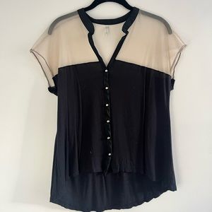 Sheer Tan and Black Shirt